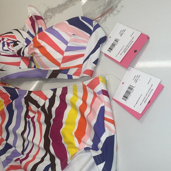 Kate Spade New York Bikini swimsuit Geobrella multi color Abstract 2 Piece Small - Picture 6 of 12